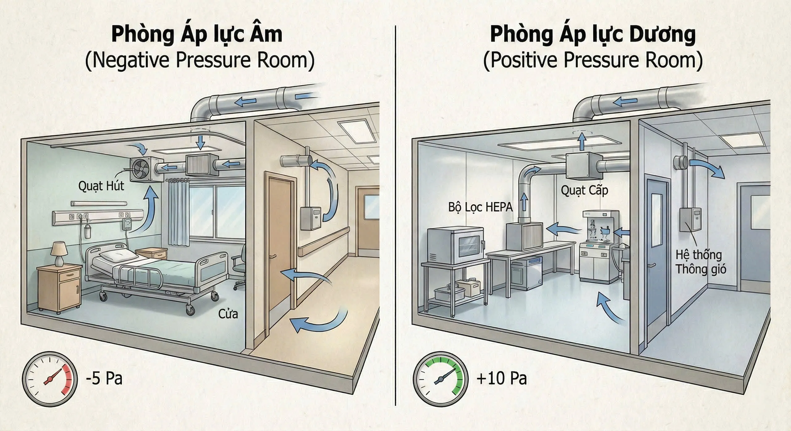 The Role of Positive Pressure & Negative Pressure in Hospital Clean Rooms